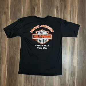 Vintage Harley-Davidson Costa Rica Graphic T-Shirt Size Large Double-Sided Biker